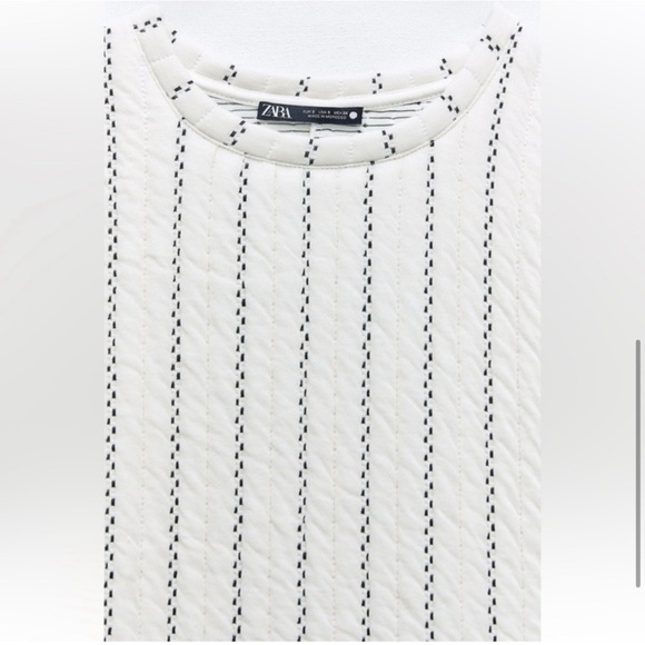 Zara Oversized Quilted Striped Dress - Picture 7 of 11